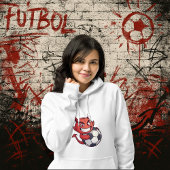 Pull À Capuche Little Devil with a soccer ball