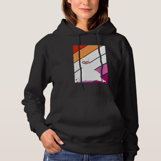 Pull À Capuche Llama Avec Fierté Drapeau Lesbienne Lgbtq Fier All (Devant)