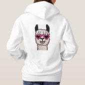 Pull À Capuche Llama cool avec lunettes de coeur (Dos)