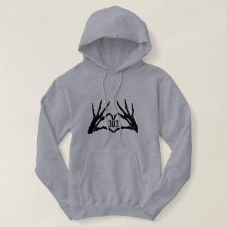 Pull À Capuche LOGO 303 Cœur de Crâne Mains