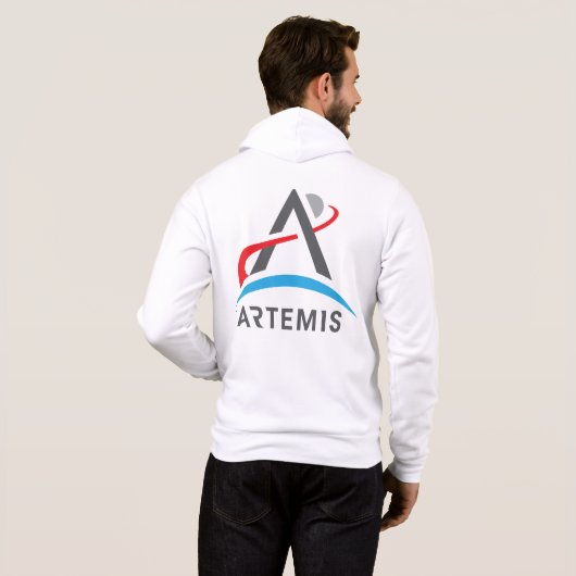 Pull À Capuche Logo Artemis de la NASA Full Zip Rocket White (Dos entier)