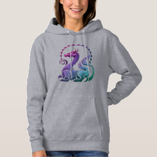 Pull À Capuche Logo de dégradé de dragon violet Abstrait