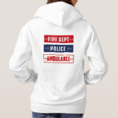Pull À Capuche Logo de l'ambulance de police des incendies Thunde (Dos)