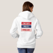 Pull À Capuche Logo de l'ambulance de police des incendies Thunde (Dos entier)