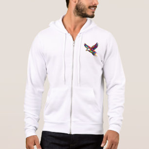 Pull À Capuche Logo de sports arc-en-ciel d'aigle volant coloré C
