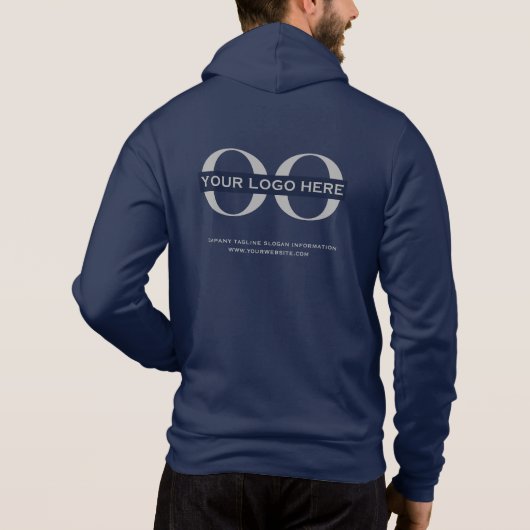 Pull À Capuche Logo d'entreprise Marine Blue (Dos)