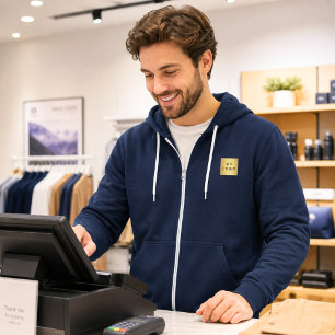 Pull À Capuche Logo d'entreprise Staff Bleu Vêtements de travail