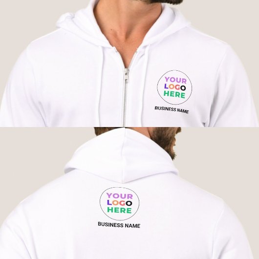 Pull À Capuche Logo & Nom de l'entreprise personnalisés | Devant 