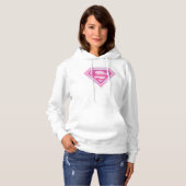 Pull À Capuche Logo Supergirl rose (Devant entier)