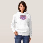 Pull À Capuche Logo Supergirl rose et violet Grunge (Devant entier)