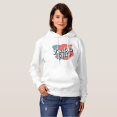 Pull À Capuche Loulou Arts Retro Hoodie - Pink Teal Brush Stroke  (Devant entier)