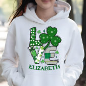 Pull À Capuche Love Cute Green St Patrick's Day Personnalisé