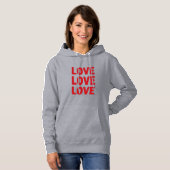 Pull À Capuche Love Love Love – Typographie Gras pour la Saint-Va (Devant entier)