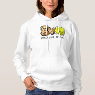 Pull À Capuche Love paisible Softball Mères Fête des Mères Softba