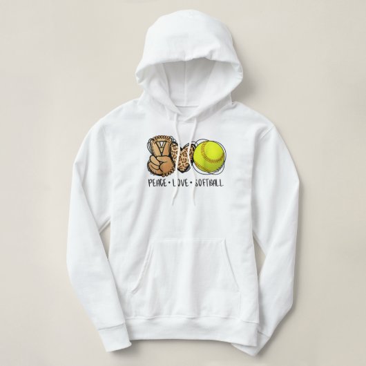 Pull À Capuche Love paisible Softball Mères Fête des Mères Softba (Design devant)