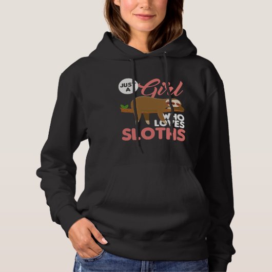 Pull À Capuche Love Sloths Girl Sloth Juste A (Devant)