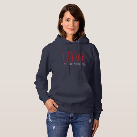 Pull À Capuche Love - Un cœur. Sept formes T-Shirt (Devant entier)