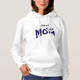 Pull À Capuche LPN Chat Maman Noir / Bleu sur la Typographie Blan