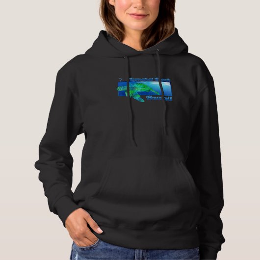 Pull À Capuche Lumahai Beach Hawaii nage Honu (Devant)
