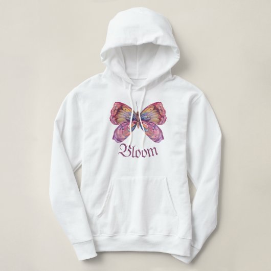 Pull À Capuche Luna Moth, Floral Moth (Design devant)