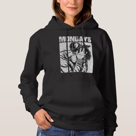 Pull À Capuche Lundi Chuck Aimer Le Week-End Sarcastique Je détes (Devant)