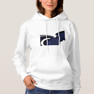Pull À Capuche Lune bleue : Bleu Abstrait, Blanc & Noir