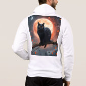 Pull À Capuche Lune de chats noirs d'Halloween (Dos)