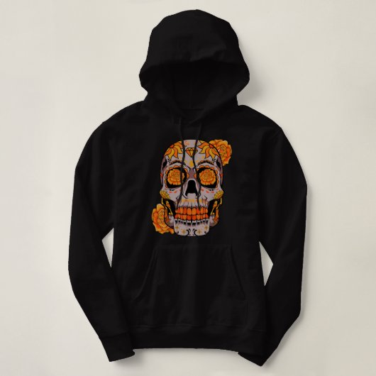 Pull À Capuche Lunettes de soleil crâne sucre Feu d'artifice drap (Design devant)