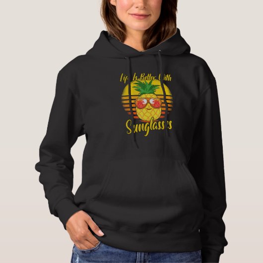 Pull À Capuche Lunettes de soleil Retro Sunset Beach Vacation Ana (Devant)