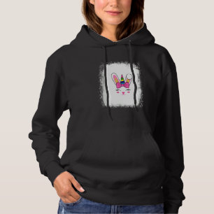 Pull À Capuche Lunettes léopard à visage de lapin blanchies Happy