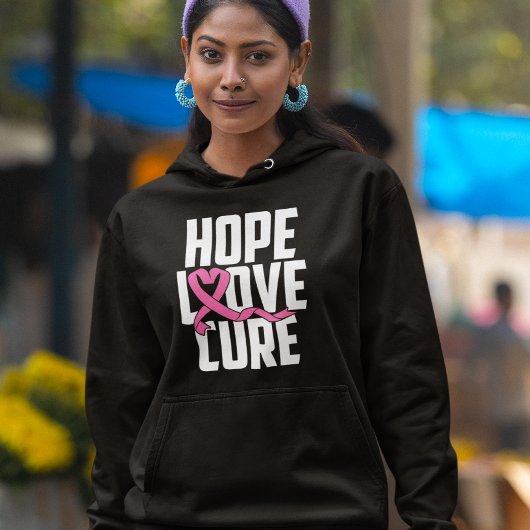 Pull À Capuche Lutte contre le cancer du sein guerrier rose du ru