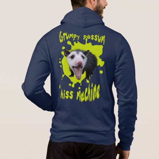 Pull À Capuche Machine à siffler drôle opossum grincheux humour s (Dos)