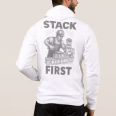 Pull À Capuche Maçon de construction de richesse d'abord empilé M (Dos)