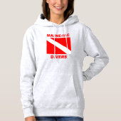 Pull À Capuche Maineiac Divers Dive Drapeau Logo Femmes Sweatsirt (Devant)