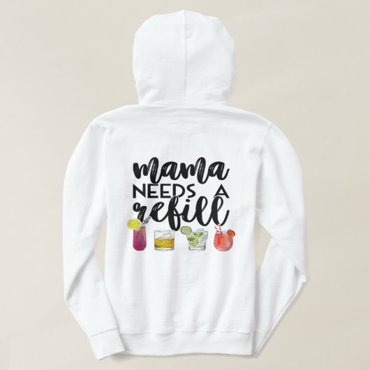 Pull À Capuche Mama a besoin d'un recharge (Design dos)
