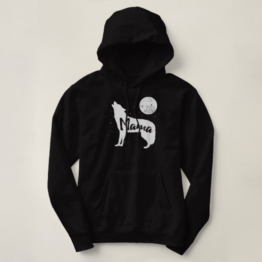 Pull À Capuche Mama Wolf T-Shirt Famille de loups (Design devant)