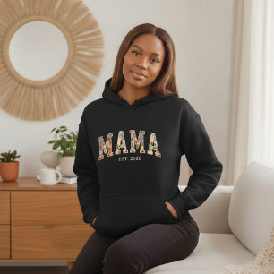 Pull À Capuche Maman à motif floral coloré esthétique féministe V
