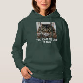 Pull À Capuche Maman de chat personnalisée Citation blanche forêt (Devant)