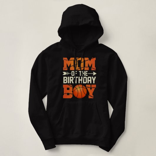 Pull À Capuche Maman De L'Anniversaire Garçon Basketball Mère Mam (Design devant)