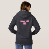 Pull À Capuche Maman de volleyball - rose, blanc et noir (Dos entier)