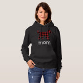 Pull À Capuche Maman Goldendoodle Rouge Plaid Noël Correspondant (Devant entier)