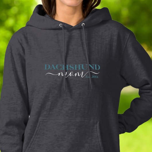 Pull À Capuche Maman Teckel Écriture Universitaire Établie