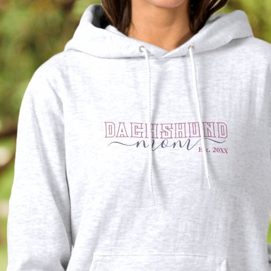 Pull À Capuche Maman Teckel Écriture Universitaire Établie