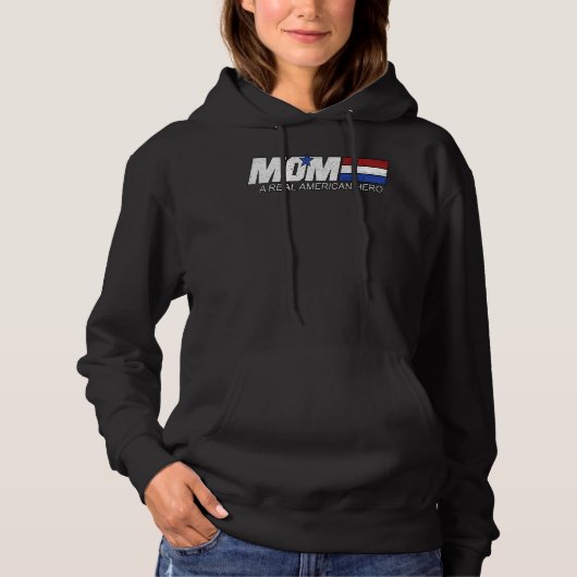 Pull À Capuche Maman, un vrai héros américain (Devant)