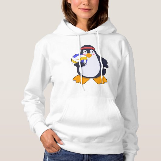 Pull À Capuche Manchot au sport de volley-ball (Devant)
