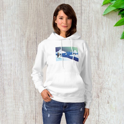 Pull À Capuche Manchots Et Glace