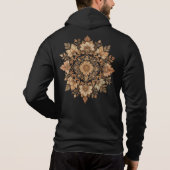 Pull À Capuche Mandala floral complexe aux tons bruns Art (Dos)