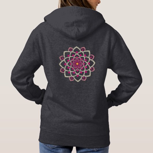 Pull À Capuche Mandala rose simple (Dos)