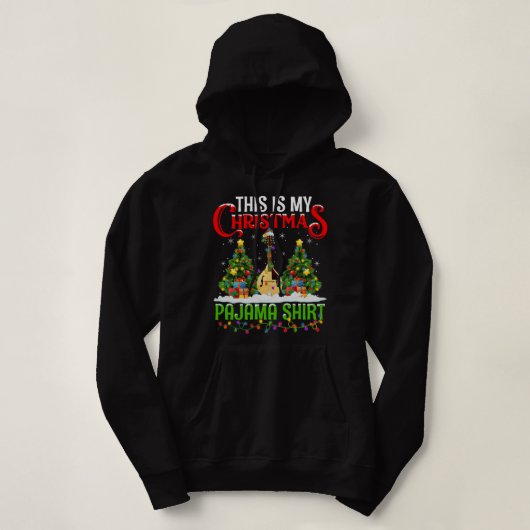 Pull À Capuche Mandolin Lover C'Est Ma Chemise Pyjama De Noël M (Design devant)