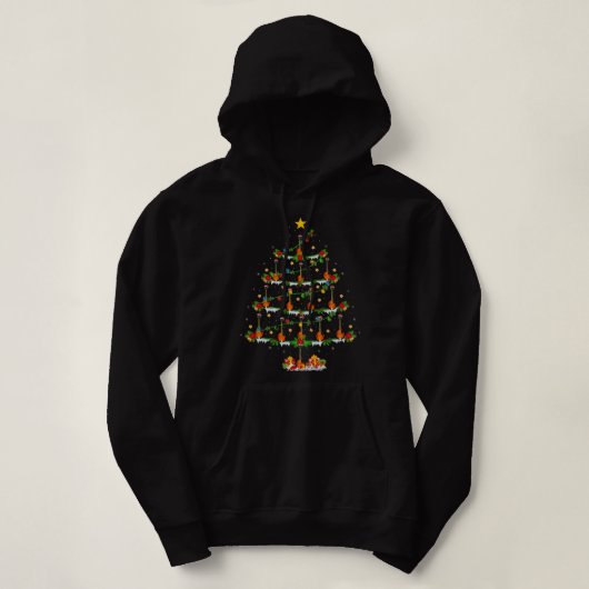 Pull À Capuche Mandolin Lover Musique Lover Xmas Lumière Mandolin (Design devant)